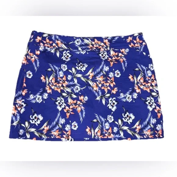 NEW Mario Serrani Women's Golf Skort Floral Blue Comfort Stretch XL - Picture 3 of 5